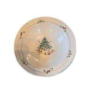 Vintage Ming Pao Woodland Christmas 9.5" Serving Vegetable Bowl Miyazaki Creates